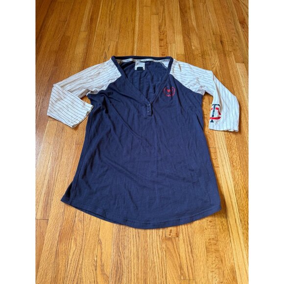 Victorias Secret Pink MLB Minnesota Twins Raglan Shirt Womens L - Picture 1 of 10